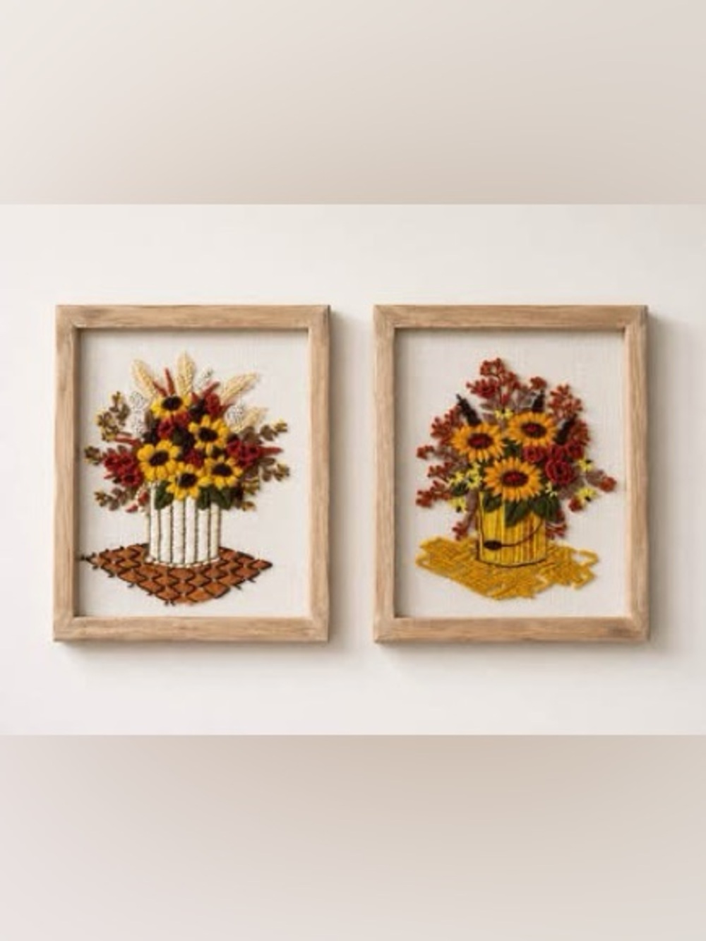 Vintage Sunflower Bouquet Wall Art – Yellow, Red, Brown